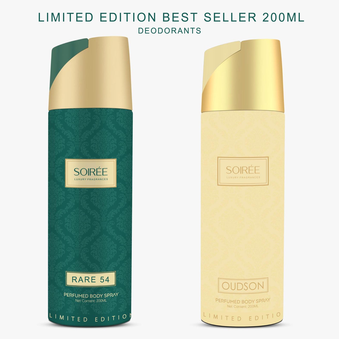 Soiree Limited Edition 200ml Deodorants / Body Spray - long lasting